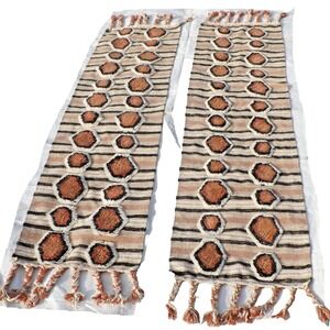 2 Creative Co-Op Cotton Tufted Kilim Floor Runner w/Braided Tassels - 2' x 8' ea